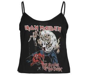 Iron Maiden The Number of The Beast Mujer Top Negro 100% algodón Regular