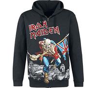 Iron Maiden The Trooper - Battlefield Hombre Capucha con Cremallera Negro