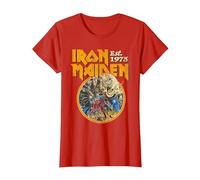 Iron Maiden Vintage Beast Circle Red Camiseta, Mujer, Rojo, M