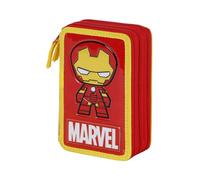 Iron Man Alloy-Estuche Plumier Completo Triple, Rojo, 14 x 21 cm
