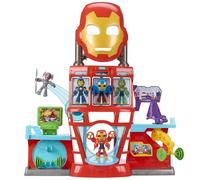 Iron Man and His Awesome Friends Marvel, Set de Juego Iron-Cuartel General electrónico para niños y niñas