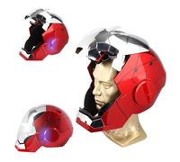 Iron-Man MK 5 - Casco electrónico portátil con Voz y Control Remoto, Ojos LED y Efectos de Sonido, Cosplay de superhéroe, Accesorio de película y Coleccionable para Adultos, Regalo Ideal