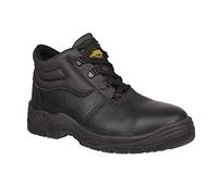 Iron Mountain Botas de Seguridad Unisex S3 SRC, Cuero con Puntera y Entresuela de Acero, Botín de Trabajo Tipo Chukka, Antideslizante, Antiestático, Calzado de Trabajo Resistente, negro, EU 46