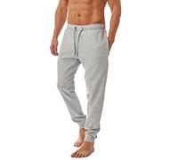Iron Mountain IMPNT206 Pantalón de chándal ecológico para hombre con hilo reciclado, parte inferior de chándal con puños, Gris Claro Jaspeado, M