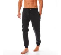 Iron Mountain IMPNT206 Pantalón de chándal ecológico para hombre con hilo reciclado, parte inferior de chándal con puños, Negro, L