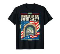 Iron Mountain Road South Dakota Bandera Mount Rushmore Vintage Camiseta