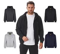 Iron Mountain Sudadera con Capucha para Hombre, respetuosa con el Medio Ambiente, Forro Polar Suave, Flexible, cómoda, con Cremallera, con Capucha, Negro, L