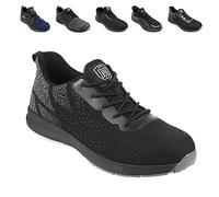 Iron Mountain Zapatillas de seguridad para hombre con puntera de acero y entresuela protectora, S1P SRC, Negro/Gris, 43 EU