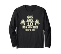Iron Numbers Don’t Lie Strength Training Motivation Manga Larga
