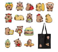 Iron on Embroidery Parches, 16 piezas Capybara Iron On Stickers, 3,94 x 3,54 x 0,59 pulgadas Aesthetic Repair Badges for Handmade Crafts Backpack Jacket Hat Clothing, Sturdy Design