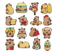 Iron-On Embroidery Patches, Capybara Applique Set, Aesthetic Badge Collection, Decorative Repair Stickers, Craft Supplies for Jacket Hat Backpack Men Women Handmade Projects