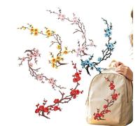 Iron On Flower Patches, Embroidered Floral Vine Clothing Appliques 5 Pieces