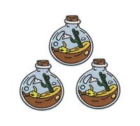 Iron on Patches, 3pcs Desert Sand in Bottle Appliques for Kids Clothing, Size: 3.6x3.1 inch