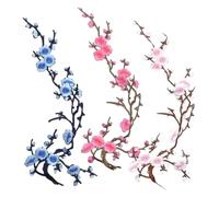 Iron On Patches Cherry Blossom Embroidery For Jeans Bags Hats (#F (3Pcs))