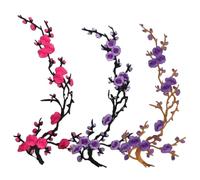 Iron On Patches Cherry Blossom Embroidery For Jeans Bags Hats (#G (3Pcs))