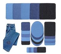 Iron on Patches for Jeans - Fabric Sticker Iron-On Decoration Kit | 25 Pieces Denim Pant Holes Patches | Heat-Sealed Denim Patch for Clothing Pants Jacket Backpack Hat Pocket Workwear Inner Thigh