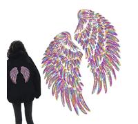 Iron On Patches, Wing Embroidery Repair Applique, 12.99x6.3 Inches Jeans Decoration, Fabric Badge with Strong Adhesive, Textile Ornament with Artistic Flair, Craft Piece for Jacket Shirt Hoodie Shoe
