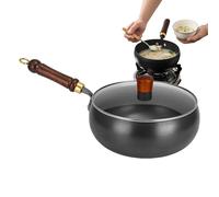 Iron Pan, 11 Inch Non-Stick Kitchen Skillet with Lid for Professional Cooking, Indoor Stove Frying with Saute Function, Heavy Cookware Egg, Chicken, Fish, Steak, Shrimp, Outdoor Camping,