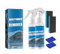 Iron Powder Cleaner Spray for Car Wheels, Multi-Surface Metal Stain Cleaner for Tools & Hardware, Iron Fallout for Automotive Detailing, 100ml (2pcs)