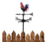 Iron Rooster Weather Vane - Wind Direction Spinner, Outdoor Farmhouse Weather Vanes for Roof Patio Yard Use, Metal Wind Vane Ornament, Landscape Decor, Decorative Garden 12.6x1.18x22.44 Inches