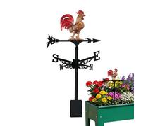 Iron Rooster Weather Vane - Wind Direction Spinner, Outdoor Farmhouse Weather Vanes for Roof Patio Yard Use, Metal Wind Vane Ornament, Landscape Decor, Decorative Garden 12.6x1.18x22.44 Inches