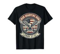 Iron Sharpens Iron Christian Men Bible Scripture Gym Workout Camiseta