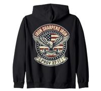 Iron Sharpens Iron Christian Men Bible Scripture Gym Workout Sudadera con Capucha