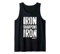 Iron Sharpens Iron Proverbs 27:17 Entrenamiento Cristiano Camiseta sin Mangas