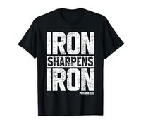 Iron Sharpens Iron Proverbs 27:17 Gimnasio Entrenamiento religioso Camiseta