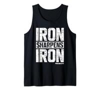 Iron Sharpens Iron Proverbs 27:17 Gimnasio Entrenamiento religioso Camiseta sin Mangas