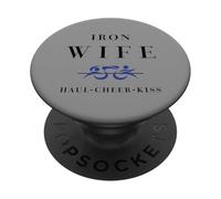 Iron Tri Sherpa Wife Triatlón - Haul Cheer Kiss Triathlete PopSockets PopGrip Adhesivo