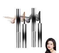 Iron Wand Mascara,2025 New Brushless Metal Wand Mascara Black Washable Metal Mascaras,3D Curling Eyelash Mascaras,Long Lasting,Sweat-Proof,Lengthening,Quick-Drying and Reuse (Black/Brown)