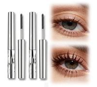 Iron Wand Mascara,3D Curling Iron Wand Mascara, Smudge-Proof, Flake-Free,Waterproof Clump-Free for Women for Lengthening Volumizing Eyelashes (Black+Brown)