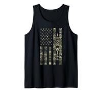 Iron Will USA Patriotic Distressed American Flag Design Camiseta sin Mangas