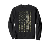 Iron Will USA Patriotic Distressed American Flag Design Sudadera