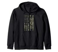 Iron Will USA Patriotic Distressed American Flag Design Sudadera con Capucha