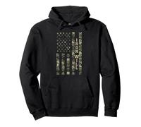 Iron Will USA Patriotic Distressed American Flag Design Sudadera con Capucha