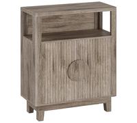 IRONCK Gabinete de almacenamiento, armario de granja con estante y puertas ajustables, pequeña barra de café estriada con compartimento abierto, aparador de mango redondo para sala de estar, cocina