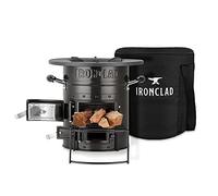 IronClad Supply Rocket Stove - Estufa de leña para campamento para preparación de emergencias, supervivencia, suministros de vida fuera de la red - Estufa de leña portátil con bolsa de almacenamiento