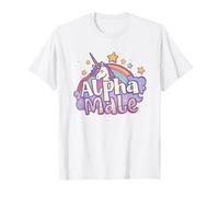 Ironic Alpha Male Tee: Real Men Rainbow Unicorn Sparkles Camiseta