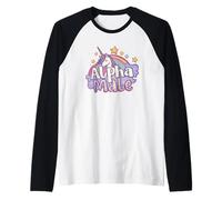 Ironic Alpha Male Tee: Real Men Rainbow Unicorn Sparkles Camiseta Manga Raglan