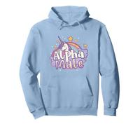 Ironic Alpha Male Tee: Real Men Rainbow Unicorn Sparkles Sudadera con Capucha