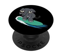 Ironic Elephant Surfer - Tabla de surf navideña PopSockets PopGrip Adhesivo