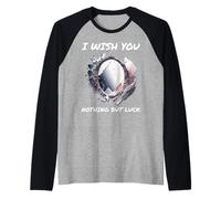 Ironic I Wish You Nothing But Bad Luck Espejo Roto Camiseta Manga Raglan