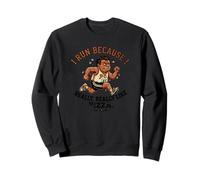 Ironic Runner Gift Maratón Suffer and Pizza Sudadera