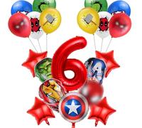 IRONIUM 20 Piezas Globos para Fiestas de Cumpleaños 6 Años Niño, Set de Fiesta Globos para Decoracion Cumpleaños para Niños (6)