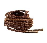 IRONLACE Cordones redondos para botas clásicos, irrompibles y extra resistentes, cordones para zapatos, fabricados con fibras de para-aramida 100% avanzadas, 1 par, marrón o negro, varias longitudes