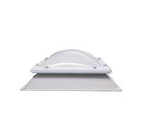 Ironlux - Claraboya Cuadrada para Techo Apertura Manivela - Bivalva - Incluye Cúpula, Zócalo de PVC y Accesorios para el Montaje - Anti-condensación - AxB = 60 x 60 cm