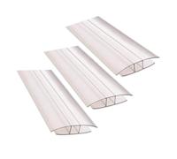 Ironlux - Pack 3 Perfiles de Unión - Perfil en H Policarbonato - Longitud: 2m - Ideal para Cerrar Placas y Planchas de Policarbonato Transparente - Perfiles Decorativos