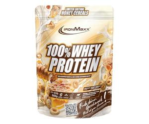 IronMaxx 100% Whey Protein Pulver 500g -Honey Cereal | Cremiger Eiweißshake mit BCAAs & EAAs | High Protein, Low Carb, Zuckerarm | Muskelaufbau & Fitness